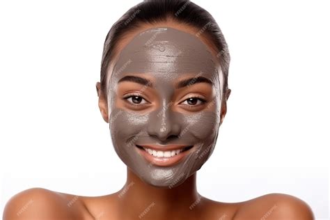 Una donna che applica una crema viso scura con espressione soddisfatta