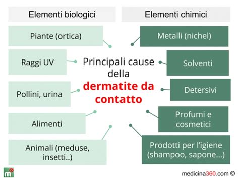 Schema delle due tipologie di dermatite da contatto