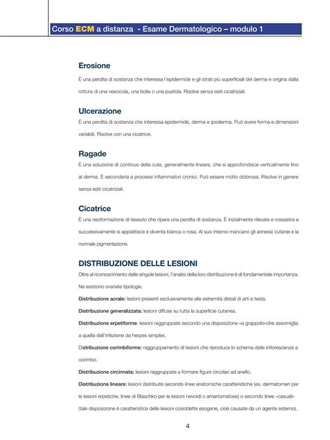 schema di un esame dermatologico