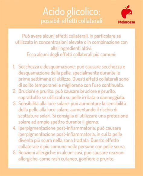 Infografica che illustra i benefici dell'acido glicolico sulla pelle