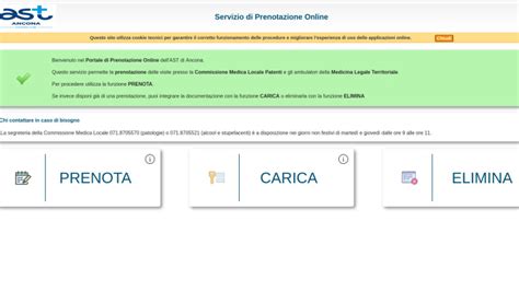 Interfaccia di una piattaforma di prenotazione medica online