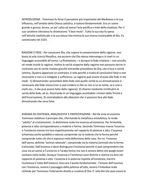 Illustrazione della distinzione tra essere ed essenza secondo Tommaso d'Aquino