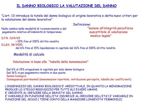 diagramma valutazione danno biologico