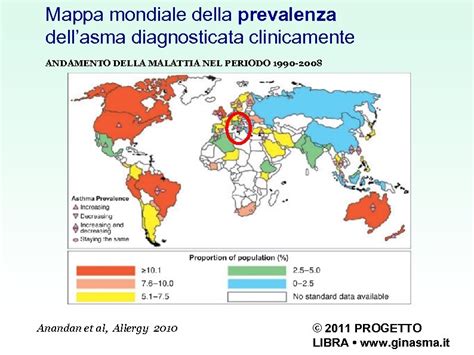 Mappa mondiale che mostra la prevalenza dei casi di TBC