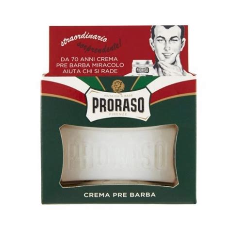 Bottiglia di crema prebarba Proraso con profili di eucalipto e mentolo