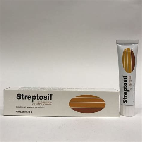 Immagine di un tubo di crema Streptosil con Neomicina