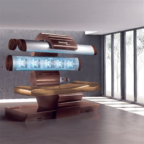 Dettaglio del display di controllo di un lettino abbronzante avanzato