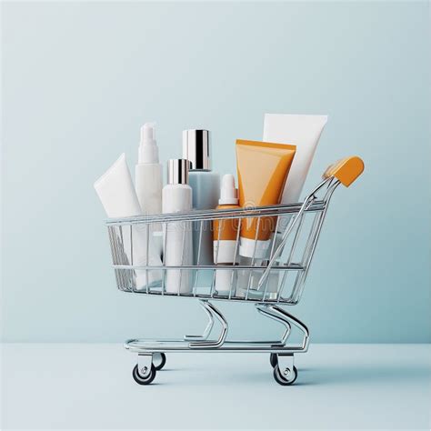 Shopping cart with skincare products