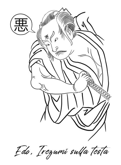 Illustrazione di un tatuaggio punitivo sulla testa eseguito a Edo.