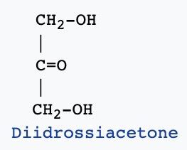 Struttura chimica del diidrossiacetone (DHA)