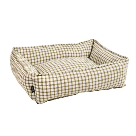 Cuccia per cani in tessuto Vichy beige