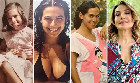 Foto comparativa di Barbara D'Urso da giovane e attuale