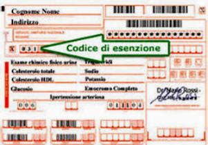 Struttura del codice di esenzione