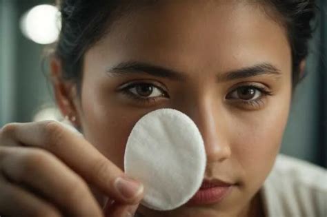 Bambino che viene pulito con un dischetto di cotone