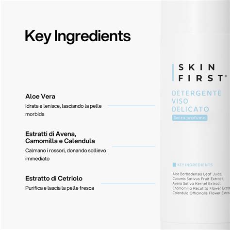 Infografica che mostra i benefici di un detergente delicato sulla pelle sensibile.