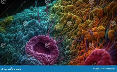 Illustrazione microscopica di cellule cutanee in riparazione