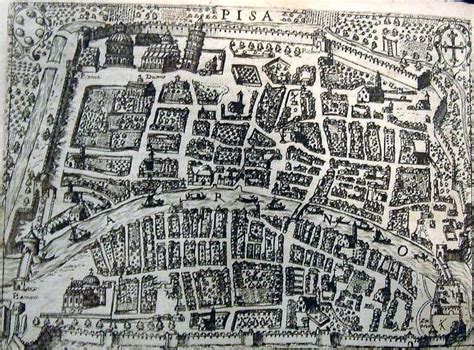 Mappa antica della Repubblica di Pisa con evidenziata la zona del Monte Pisano