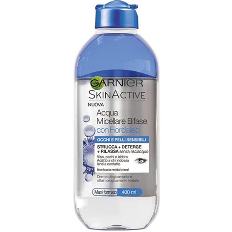 Flacone di Garnier SkinActive Acqua Micellare Bifase con Fiordaliso