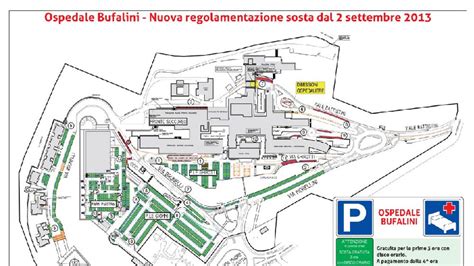 Mappa dell'ospedale M. Bufalini di Cesena con evidenziato il reparto di Dermatologia