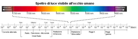 Schema delle diverse lunghezze d'onda della luce UV utilizzate in fototerapia
