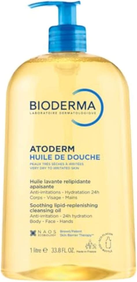 Immagine comparativa dei formati da 100ml e 1L di Bioderma Atoderm Olio Doccia
