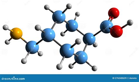 Struttura molecolare dell'acido tranexamico