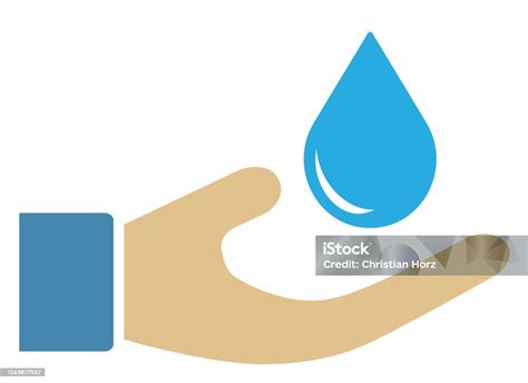 simbolo di mano e goccia d'acqua