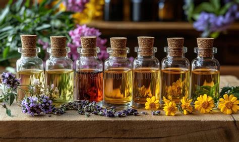 Selection of essential oils bottles