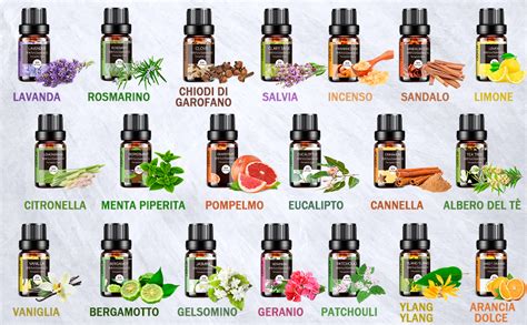 Diversi oli essenziali naturali con proprietà antimicotiche