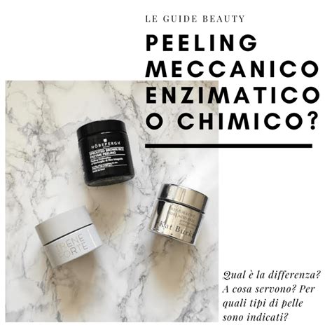 Confronto visivo tra peeling enzimatico, meccanico e chimico