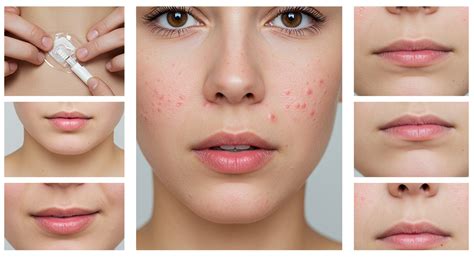 Illustrazione della pelle con papule rosse intorno alla bocca