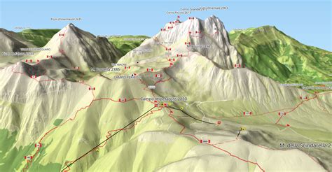 Mappa dei sentieri che portano alla Rocca della Verruca