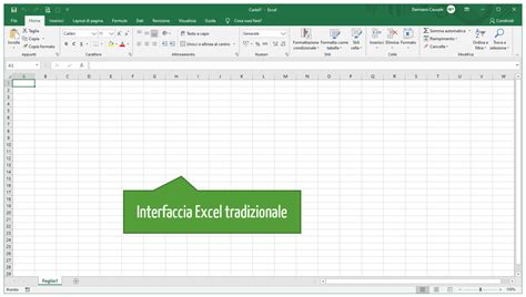 Interfaccia di Excel con evidenziato il comando 