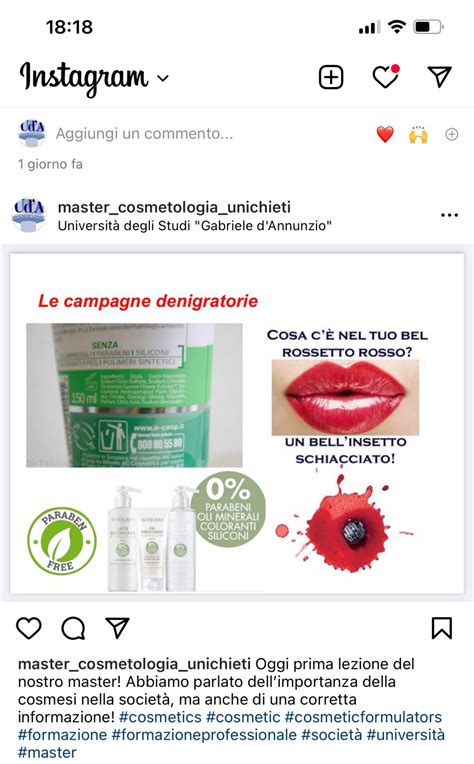 Manifesto promozionale Master Cosmetologia Camerino