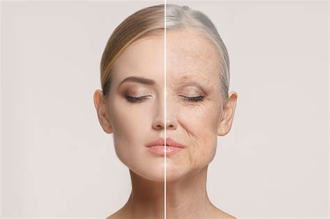 Immagine comparativa di pelle con e senza fotoinvecchiamento
