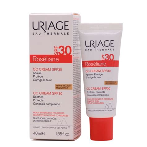 Infografica che mostra i principali ingredienti attivi di Uriage Roseliane CC Cream e i loro benefici