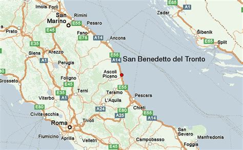 Map of San Benedetto del Tronto highlighting medical facilities