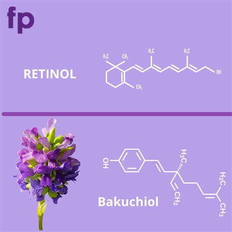 Struttura molecolare del bakuchiol e del retinolo a confronto