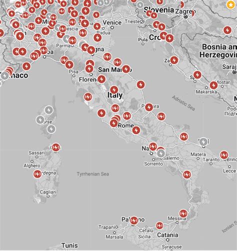Mappa che evidenzia la localizzazione dei poli dermatologici