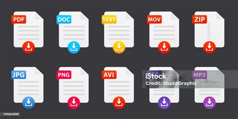 Icone di diversi tipi di file (PDF, DOC, PPT, XLS)