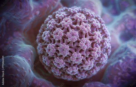 Illustrazione microscopica del virus HPV