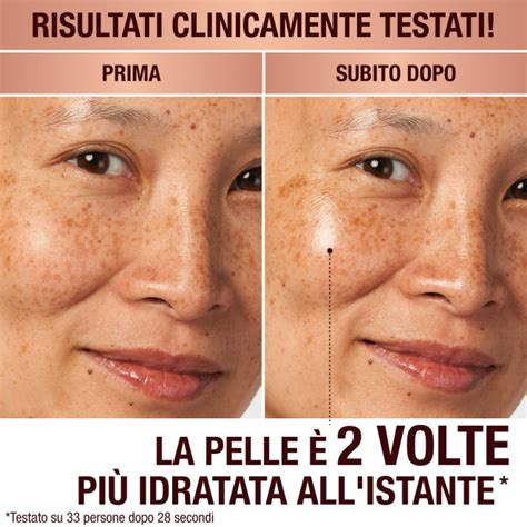 Pelle idratata e luminosa dopo l'applicazione di crema