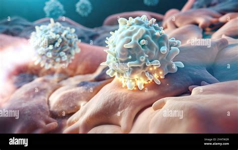 Illustrazione microscopica di linfociti T