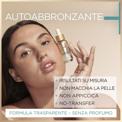 Applicazione di gocce autoabbronzanti sul viso