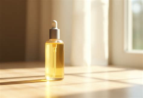 Fiori di rosa in un flacone di olio struccante