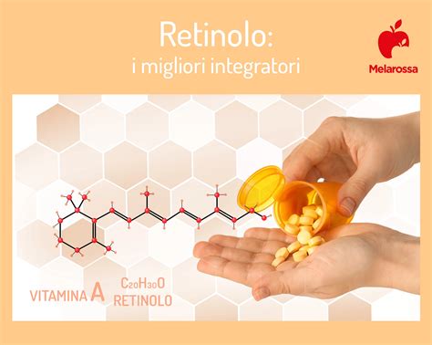 Infografica che illustra i benefici del Retinolo: produzione di collagene, riduzione rughe, affinamento grana, riduzione pori
