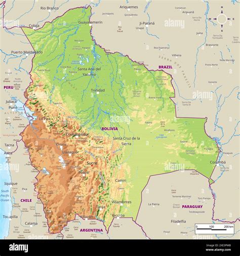 Una mappa di Bolivia che evidenzia le diverse regioni e i potenziali luoghi di conflitto in Ghost Recon Wildlands