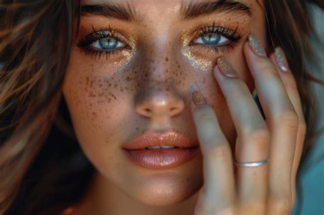 donna con lentiggini sul viso