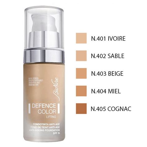 Diverse tonalità di fondotinta BIONIKE DEFENCE COLOR