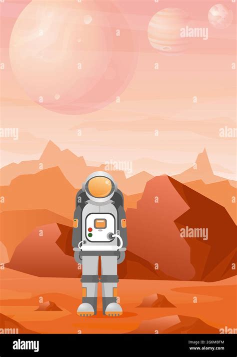 Illustrazione di un astronauta in viaggio verso Marte